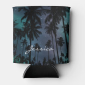 Palm Trees and Starry Night Sky Personalised Blikjeskoeler (Voorkant)