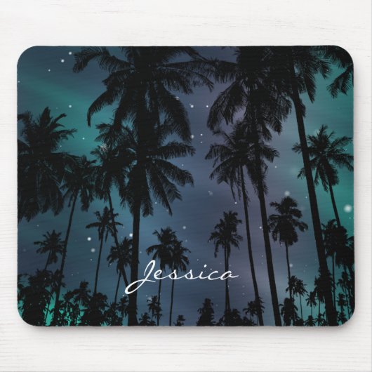 Palm Trees and Starry Night Sky Personalised Muismat (Voorkant)