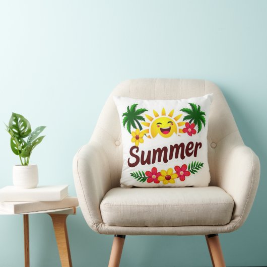 Palm Trees and Sunshine Cushion Kussen (Stoel)