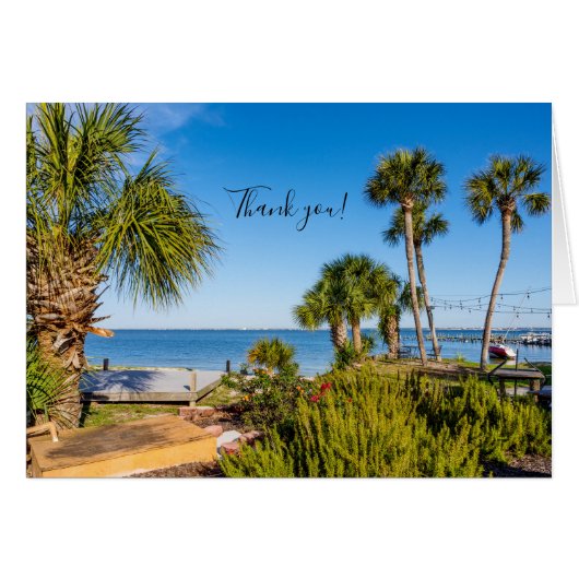 Palm Trees Bayside Morning Dank u kaart (Voorkant Horizontaal)