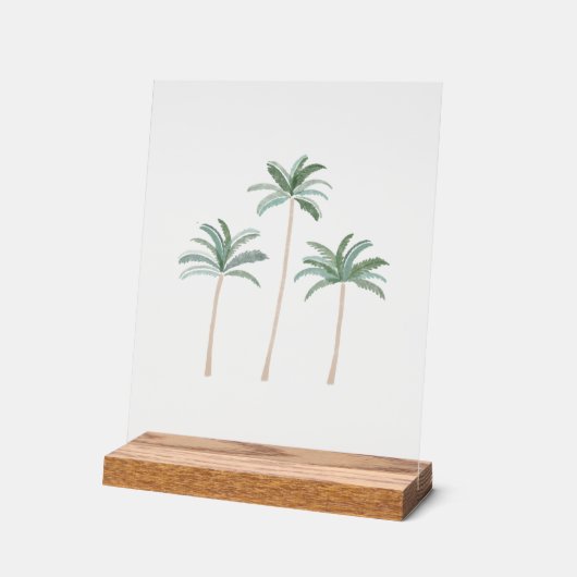 Palm Trees Beach Art Acryl Bord (Hoek)