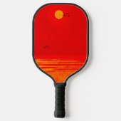 Palm Trees Beach Blazing Sun B Pickleball Paddle (Achterkant)