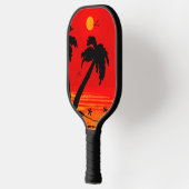 Palm Trees Beach Blazing Sun B Pickleball Paddle (Links)