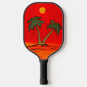 Palm Trees Beach Blazing Sun Pickleball Paddle (Voorkant)
