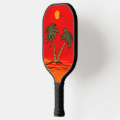 Palm Trees Beach Blazing Sun Pickleball Paddle (Links)