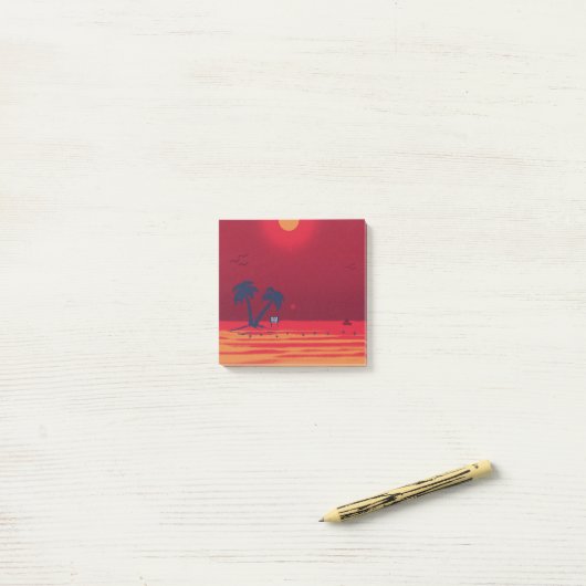 Palm Trees Beach Blazing Sunset Post-it® Notes (Op bureau)