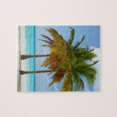 Palm Trees Beach Blue Zee Sky Sunny Day Legpuzzel (Horizontaal)