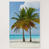 Palm Trees Beach Blue Zee Sky Sunny Day Legpuzzel (Verticaal)