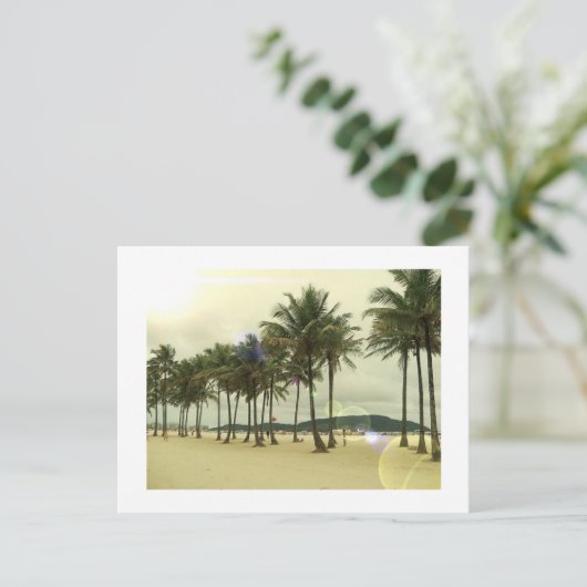 Palm Trees Beach Briefkaart (Staand voorkant)
