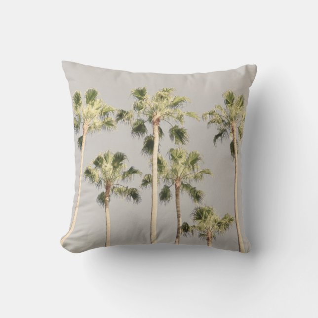 Palm Trees Beach Design 288 Pewter Green Color Kussen (Voorkant)