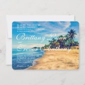 Palm Trees Beach Destination Wedding Invitations Kaart (Voorkant)