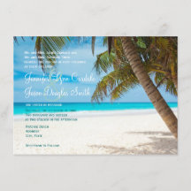 Palm Trees Beach Destination Wedding Invitations