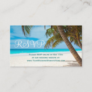 Palm Trees Beach Destination Wedding RSVP-kaarten Informatiekaartje