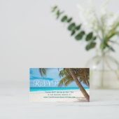 Palm Trees Beach Destination Wedding RSVP-kaarten Informatiekaartje (Staand voorkant)