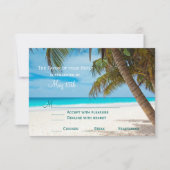 Palm Trees Beach Destination Wedding RSVP-kaarten RSVP Kaartje (Voorkant)
