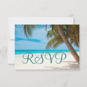 Palm Trees Beach Destination Wedding RSVP-kaarten RSVP Kaartje (Achterkant)