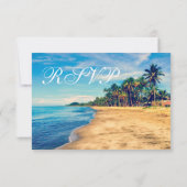 Palm Trees Beach Destination Wedding RSVP-kaarten RSVP Kaartje (Achterkant)