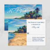 Palm Trees Beach Destination Wedding RSVP-kaarten RSVP Kaartje (Voorkant / Achterkant)