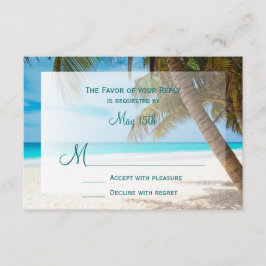 Palm Trees Beach Destination Wedding RSVP-kaarten RSVP Kaartje
