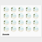 Palm Trees Beach Destination Wedding Welcome Ronde Sticker (Vel)