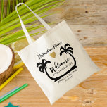 Palm Trees Beach Destination Wedding Welcome Tote Bag<br><div class="desc">Welkom uw gasten bij uw bestemming bruiloft met een geweldige goodie tas die voorzien is van een paar namen,  trouwdatum en locatie. De palmbomen illustreren de lijsten van de strandbruiloft.</div>