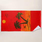 Palm Trees Beach! Oranje keuken Strandlaken (Voorkant)