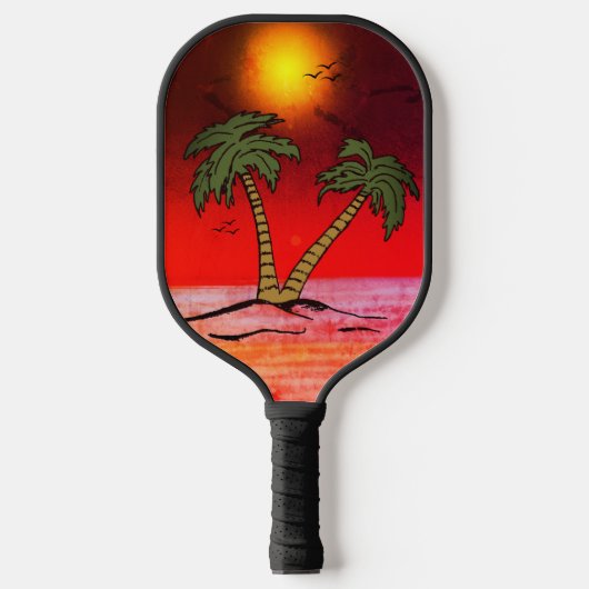 Palm Trees Beach Paars Pickleball Paddle (Voorkant)