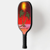 Palm Trees Beach Paars Pickleball Paddle (Links)