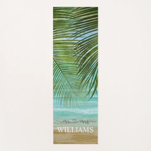 Palm Trees Beach Personalized Yoga Mat (Voorkant)
