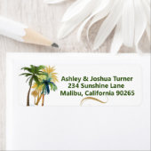 Palm Trees Beach Retouradres Etiket (Insitu)