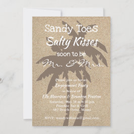 Palm Trees & Beach Sand Engagement Party Kaart