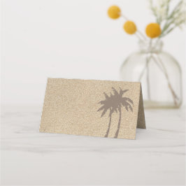 Palm Trees & Beach Sand Gevouwen Plaats Kaarten Plaatskaartje