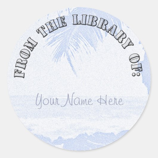 Palm Trees Beach Scene Ronde Sticker (Voorkant)