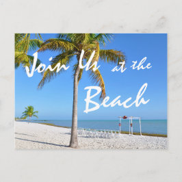 Palm Trees Beach Summer Save the Date Aankondigingskaart