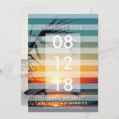 Palm Trees Beach Sunset Photo Save the Dates Save The Date (Voorkant / Achterkant)