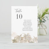 Palm Trees Beach Trouwtafel Nummers Kaart (Staand voorkant)