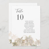 Palm Trees Beach Trouwtafel Nummers Kaart (Voorkant / Achterkant)