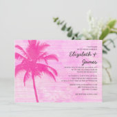  Palm Trees Beach Wedding Invitations Kaart (Staand voorkant)