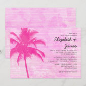  Palm Trees Beach Wedding Invitations Kaart (Voorkant / Achterkant)