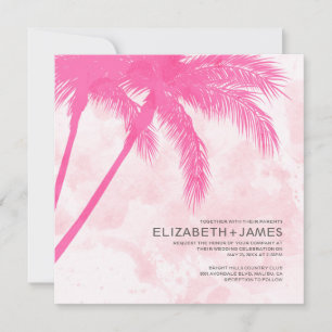 Palm Trees Beach Wedding Invitations Kaart