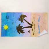 Palm Trees Beach Zomertijd! Strandlaken (Voorkant)