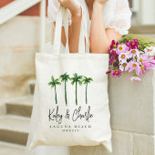 Palm Trees Bestemming Bruiloft Welkom Tote Bag