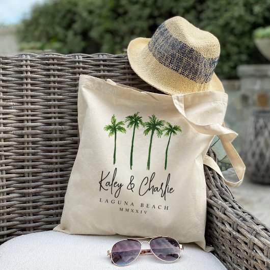 Palm Trees Bestemming Bruiloft Welkom Tote Bag