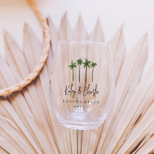 Palm Trees Bestemming Trouwgunst Wijnglas Zonder Voet