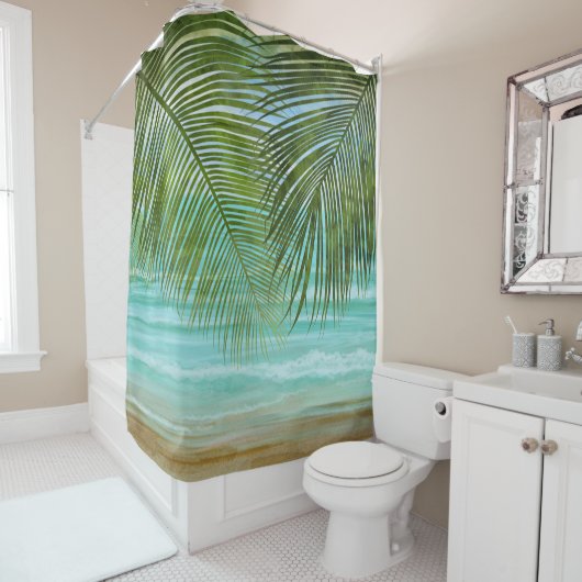Palm Trees beuken Tropisch Shower Curtain Douchegordijn (In situ)