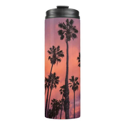 Palm Trees bij Sunset custom name tumbler Thermosbeker (Voorkant)