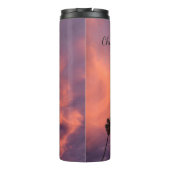 Palm Trees bij Sunset custom name tumbler Thermosbeker (Achterkant)