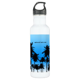 Palm Trees Blauw Strand Tropisch thema Waterfles