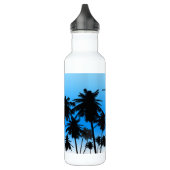 Palm Trees Blauw Strand Tropisch thema Waterfles (Links)