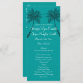 Palm Trees Blauwgroen Blue Beach Wedding Programs Programmakaart (Voorkant / Achterkant)